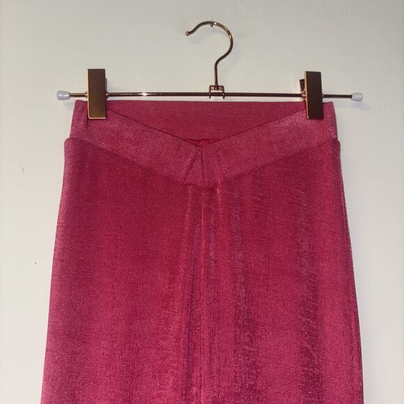 Princess Polly Hot Pants Womens Sz Xs 0 Flare Pant Elastic Waist BellBottom Pink - Picture 2 of 8